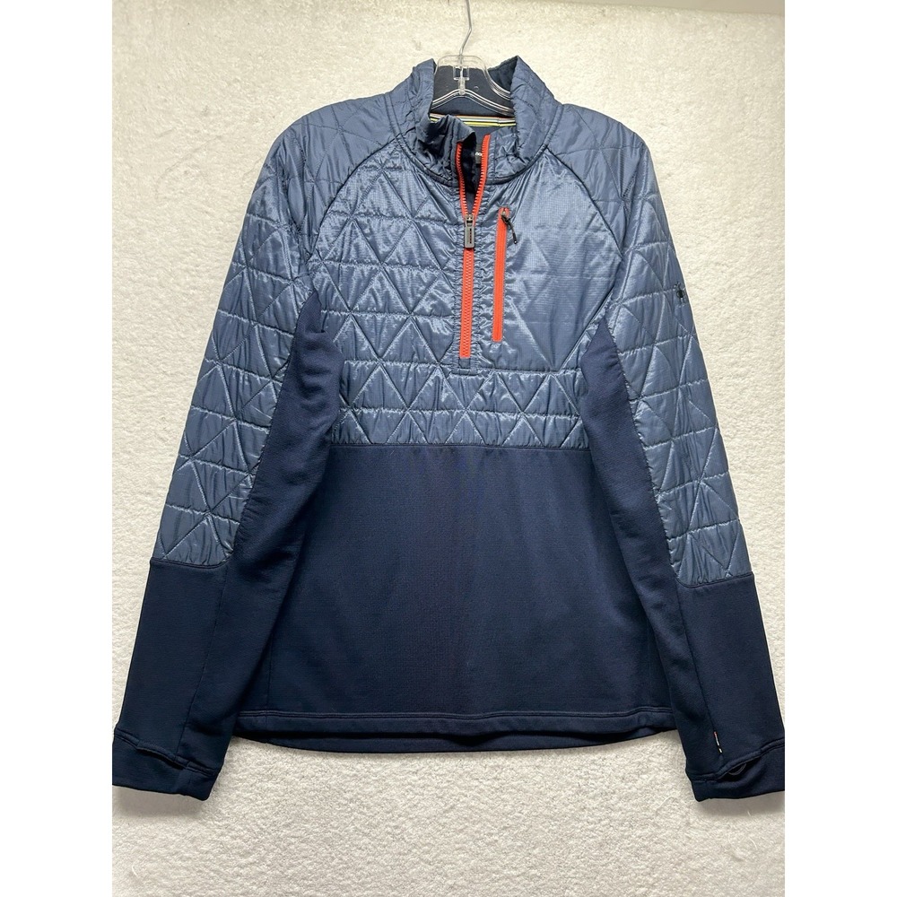 Smartwool Mens Size L Blue Smartloft 60 Hybrid Half Zip Quilted Jacket
